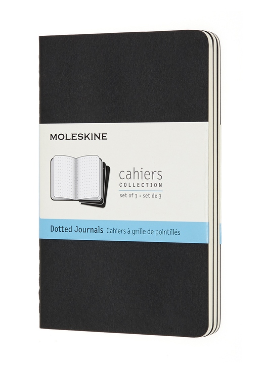 Sešity Moleskine 3 ks tečkované černé S