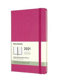 Plánovací zápisník Moleskine 2021 tvrdý růžový L