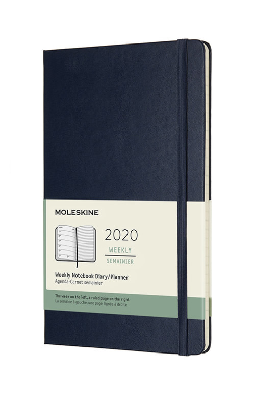 Plánovací zápisník Moleskine 2020 tvrdý modrý L