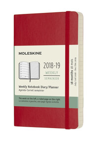 Plánovací zápisník Moleskine 2018-2019 měkký červený S