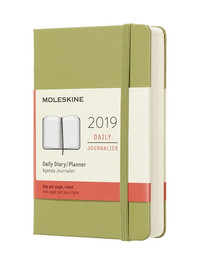 Diář Moleskine 2019 denní tvrdý zelený S