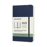 Plánovací zápisník Moleskine 2022 měkký modrý S