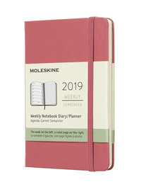Plánovací zápisník Moleskine 2019 tvrdý růžový S