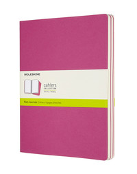 Sešity Moleskine Cahier 3 ks čisté růžové XL