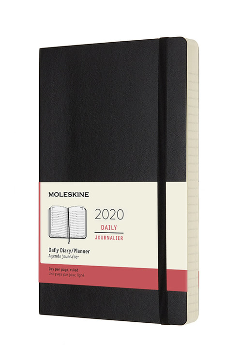 Diář Moleskine 2020 denní měkký černý L