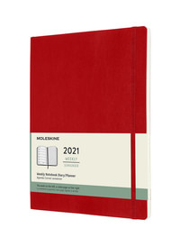 Plánovací zápisník Moleskine 2021 měkký červený XL