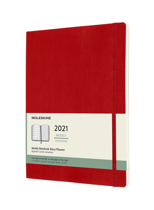 Plánovací zápisník Moleskine 2021 měkký červený XL