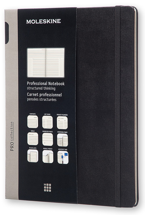 Professional diář-zápisník Moleskine černý XL