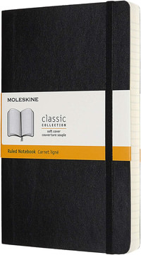 Zápisník Moleskine Expanded měkký linkovaný černý L