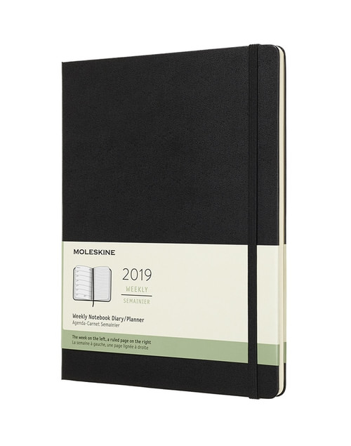 Plánovací zápisník Moleskine 2019 tvrdý černý XL
