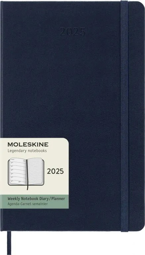 Plánovací zápisník Moleskine 2025 tvrdý modrý L