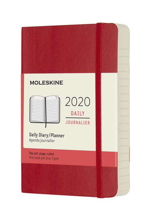 Diář Moleskine 2020 denní měkký červený S
