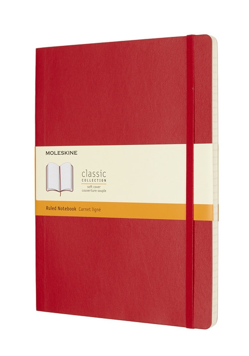 Zápisník měkký čistý červený XL