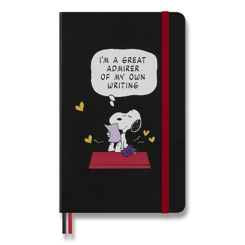Zápisník Moleskine Peanuts  L, linajkový, čierny
