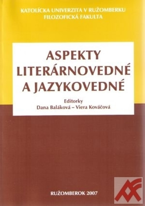 Aspekty literárnovedné a jazykovedné