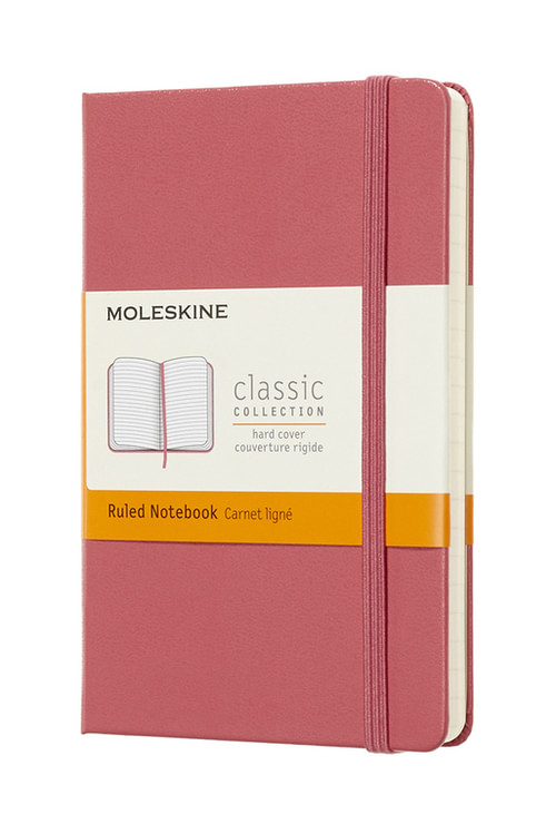 Zápisník Moleskine tvrdý linkovaný růžový S