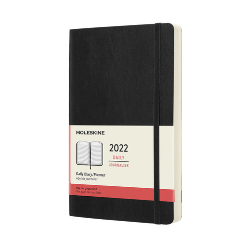 Diář Moleskine 2022 denní měkký černý L