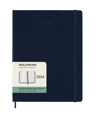 Plánovací zápisník Moleskine 2024 tvrdý modrý XL