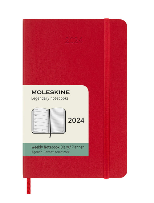 Plánovací zápisník Moleskine 2024 měkký červený S