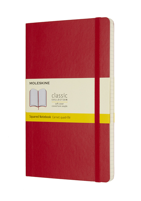Zápisník Moleskine měkký čtverečkovaný červený L