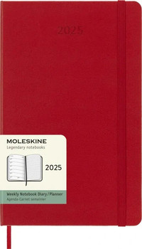 Plánovací zápisník Moleskine 2025 tvrdý červený L
