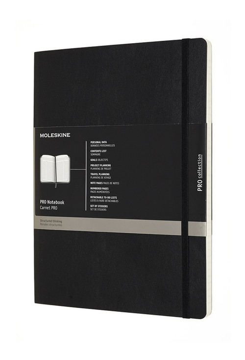 Professional diář - zápisník Moleskine měkký černý XL