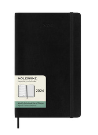 Plánovací zápisník Moleskine 2024 měkký černý L