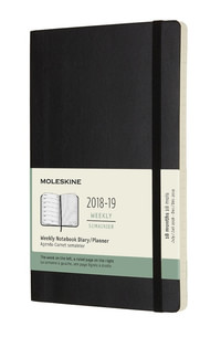 Plánovací zápisník Moleskine 2018-2019 měkký černý L