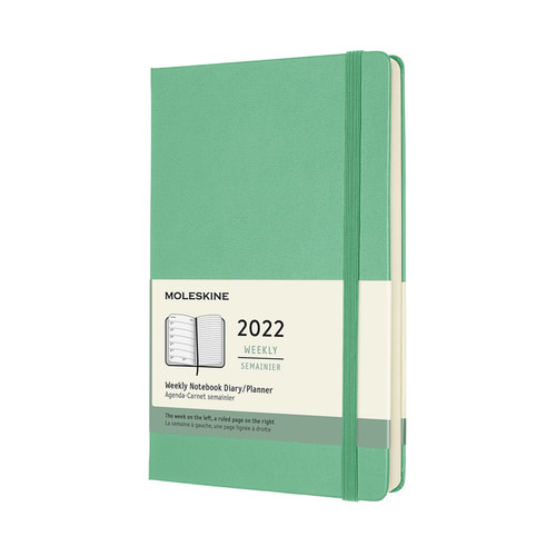 Plánovací zápisník Moleskine 2022 tvrdý zelený L
