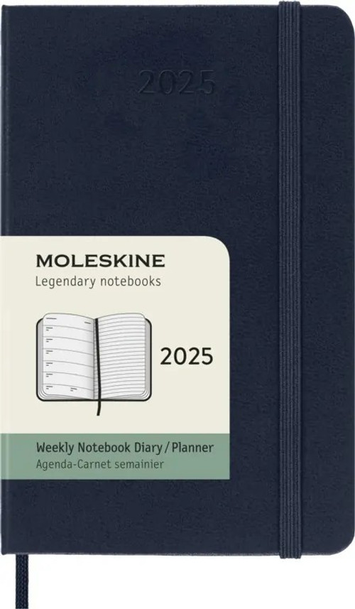 Plánovací zápisník Moleskine 2025 tvrdý modrý S