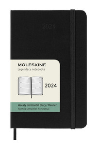 Horizontální týdenní diář Moleskine 2025 tvrdý černý S