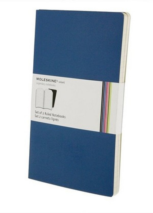 Volant zápisníky, 2 ks, linkovaný, modrý L
