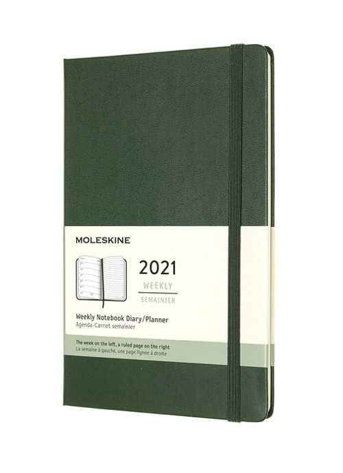 Plánovací zápisník Moleskine 2021 tvrdý zelený L