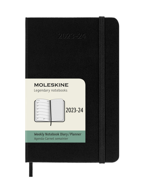 18měsíční plánovací zápisník Moleskine 2023-2024 tvrdý černý S