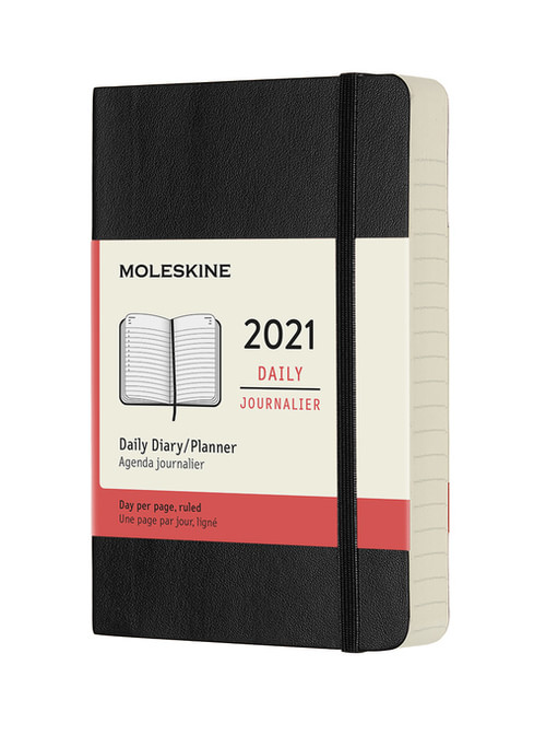 Diář Moleskine 2021 denní měkký černý S