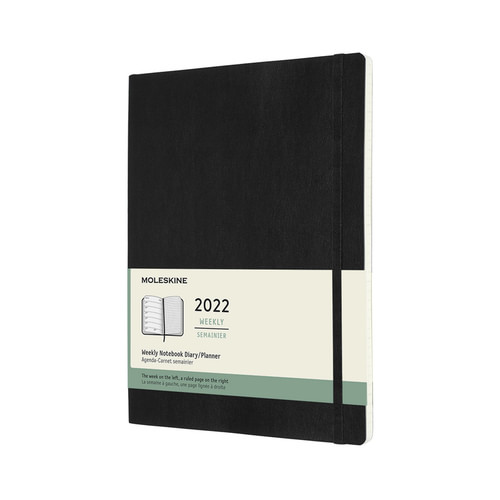 Plánovací zápisník Moleskine 2022 měkký černý XL