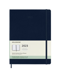 Plánovací zápisník Moleskine 2023 tvrdý modrý XL