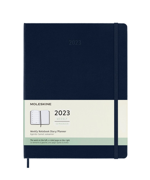 Plánovací zápisník Moleskine 2023 tvrdý modrý XL
