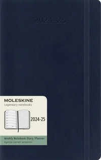 18měsíční plánovací zápisník Moleskine 2024-2025 měkký modrý L