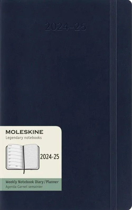 18měsíční plánovací zápisník Moleskine 2024-2025 měkký modrý L