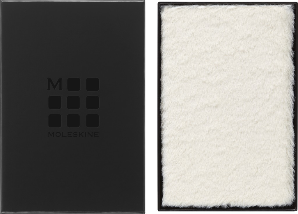 Faux Fur zápisník Moleskine krémově bílý L