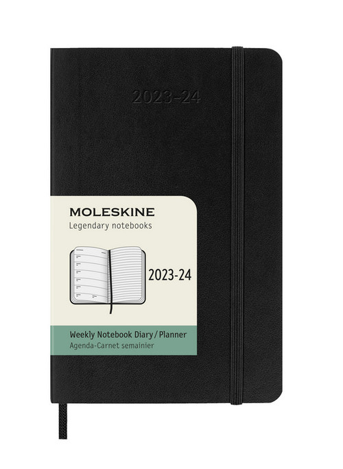 18měsíční plánovací zápisník Moleskine 2023-2024 měkký černý S