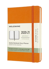 Plánovací zápisník Moleskine 2020-2021 tvrdý oranžový S