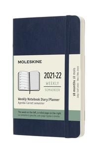 Plánovací zápisník Moleskine 2021-2022 měkký modrý S