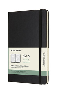 Horizontální diář Moleskine 2021-2022 tvrdý černý L