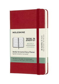 Horizontální diář Moleskine 2020-2021 tvrdý červený S