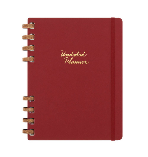 Spirálový plánovací zápisník nedatovaný tvrdý červený XL