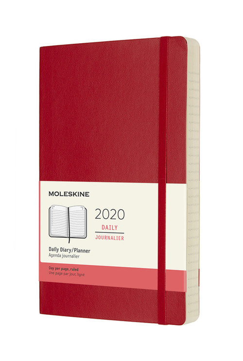 Diář Moleskine 2020 denní měkký červený L