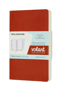 Volant zápisníky Moleskine 2 ks linkovaný oranžový a modrý S