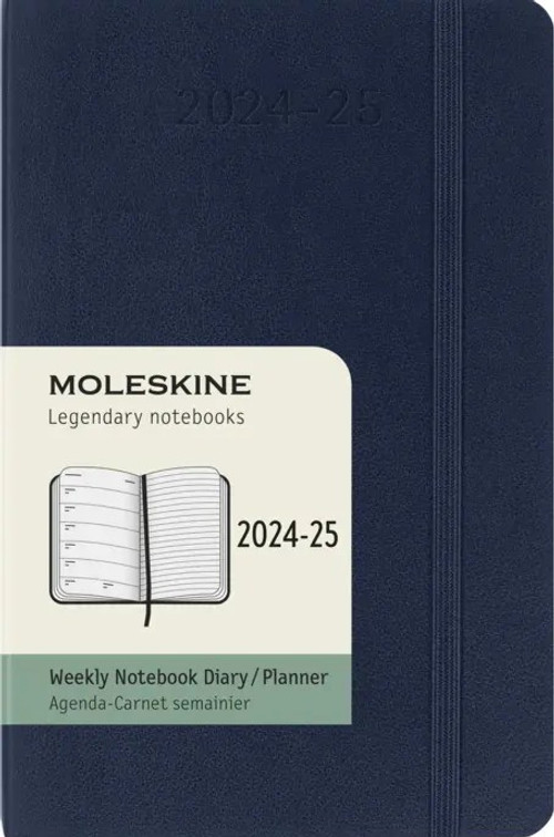 18měsíční plánovací zápisník 2024-2025 měkký modrý S